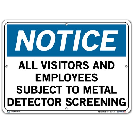 Vestil Aluminum Composite Sign, 10-1/2" Height, 14-1/2" Width, Aluminum Composite, Rectangle, English SI-N-60-C-AC-130